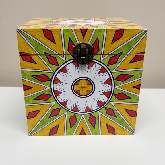 Other - Colorful Geometric Wooden Box